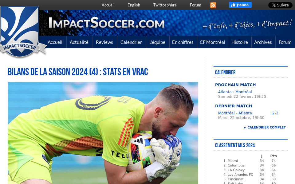 www.impactsoccer.com/ screen capture
