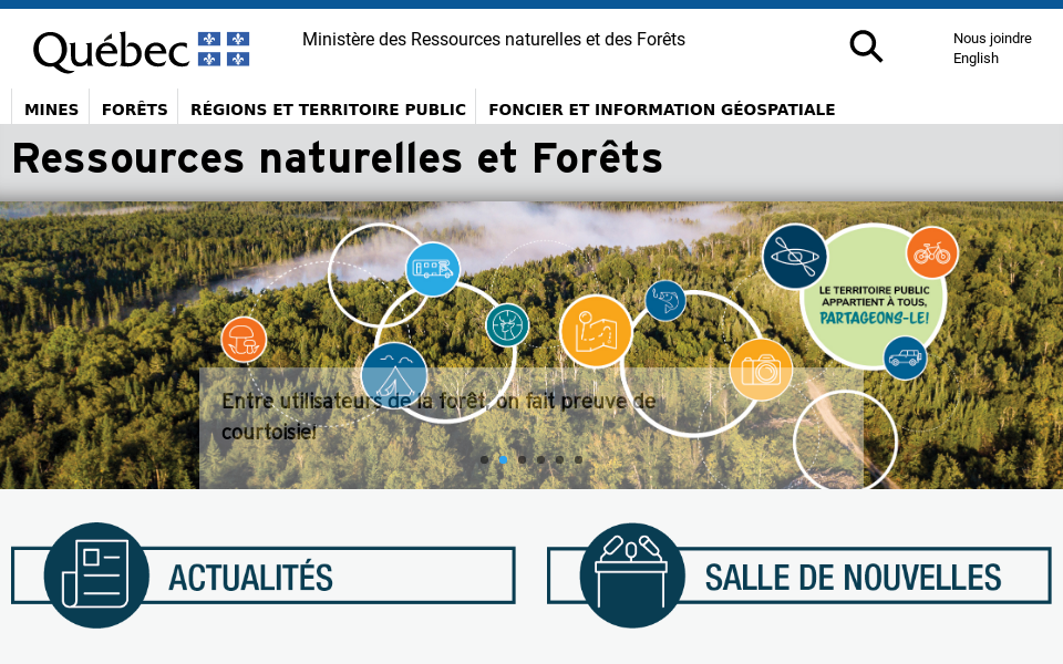 mrnf.gouv.qc.ca/ screen capture