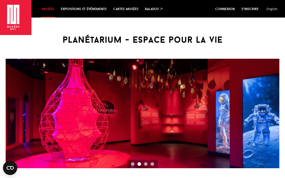 museesmontreal.org/fr/musees/planetarium-espace-pour-la-vie screen capture