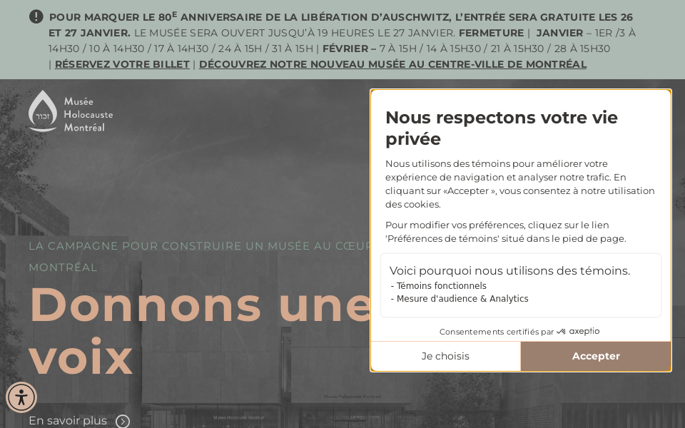 museeholocauste.ca/ screen capture