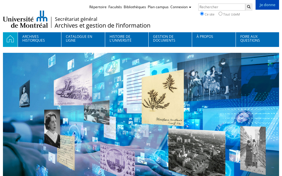 www.archives.umontreal.ca/ screen capture