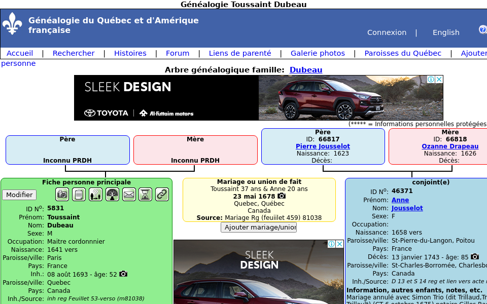 www.nosorigines.qc.ca/genealogieQuebec.aspx?genealogie=Dubeau_Toussaint&pid=5831 screen capture