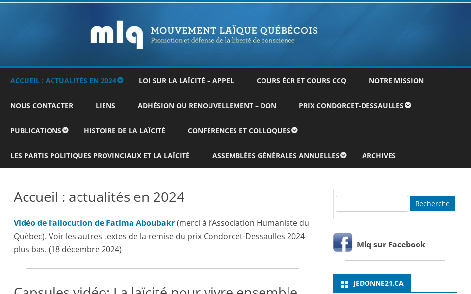 www.mlq.qc.ca/ screen capture