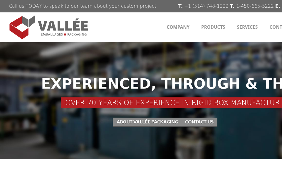 valleepack.com/ screen capture