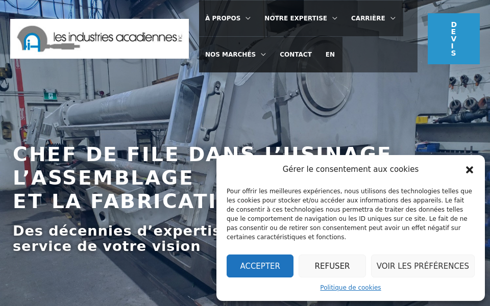 lesindustriesacadiennes.ca/ screen capture