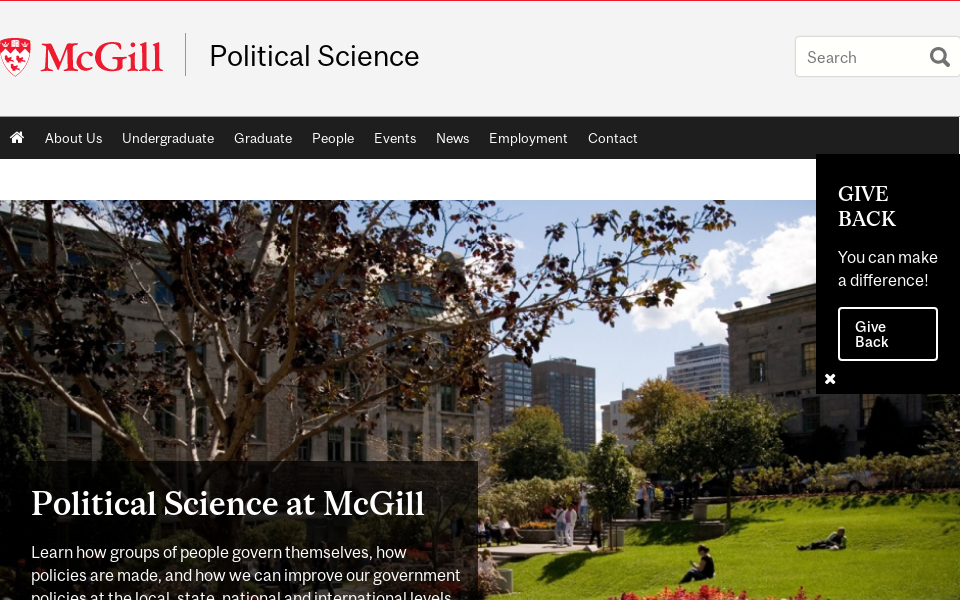 www.mcgill.ca/politicalscience/ screen capture