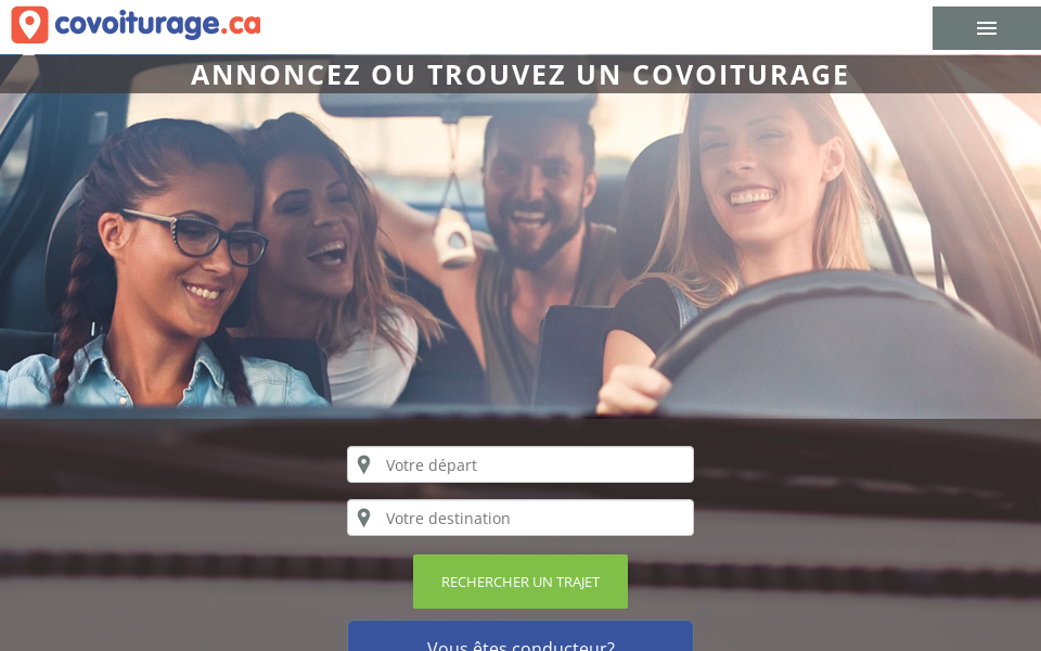 www.covoiturage.ca/ screen capture
