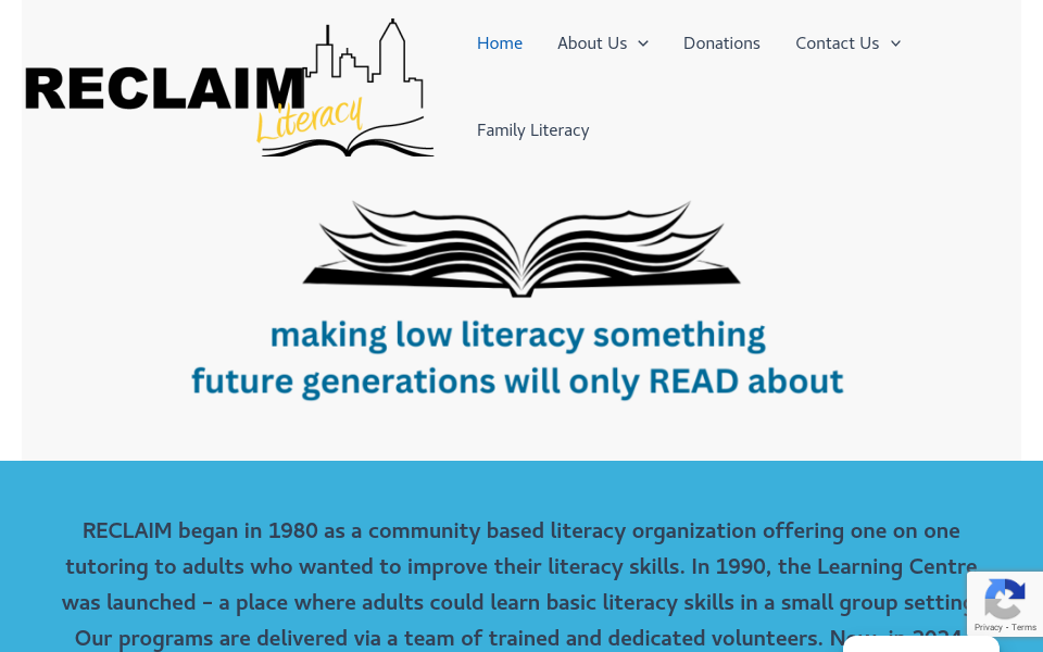 www.reclaimliteracy.ca/ screen capture