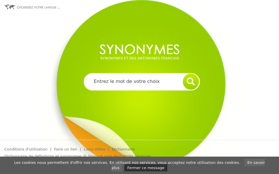 www.synonymes.com/ screen capture