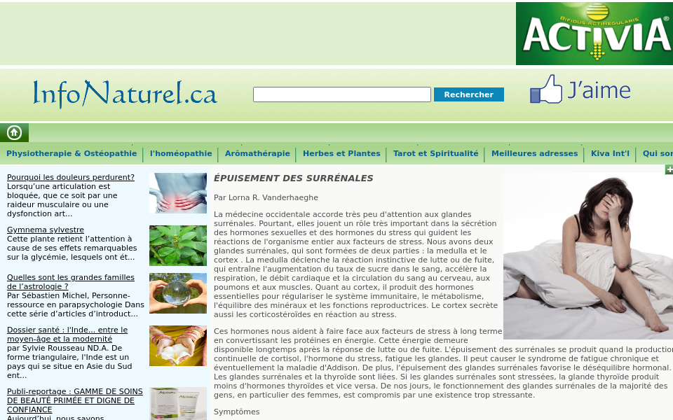 www.infonaturel.ca/ screen capture