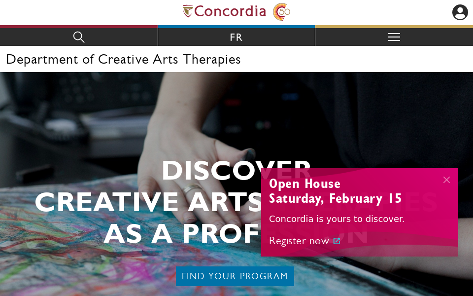 www.concordia.ca/finearts/creative-arts-therapies.html screen capture