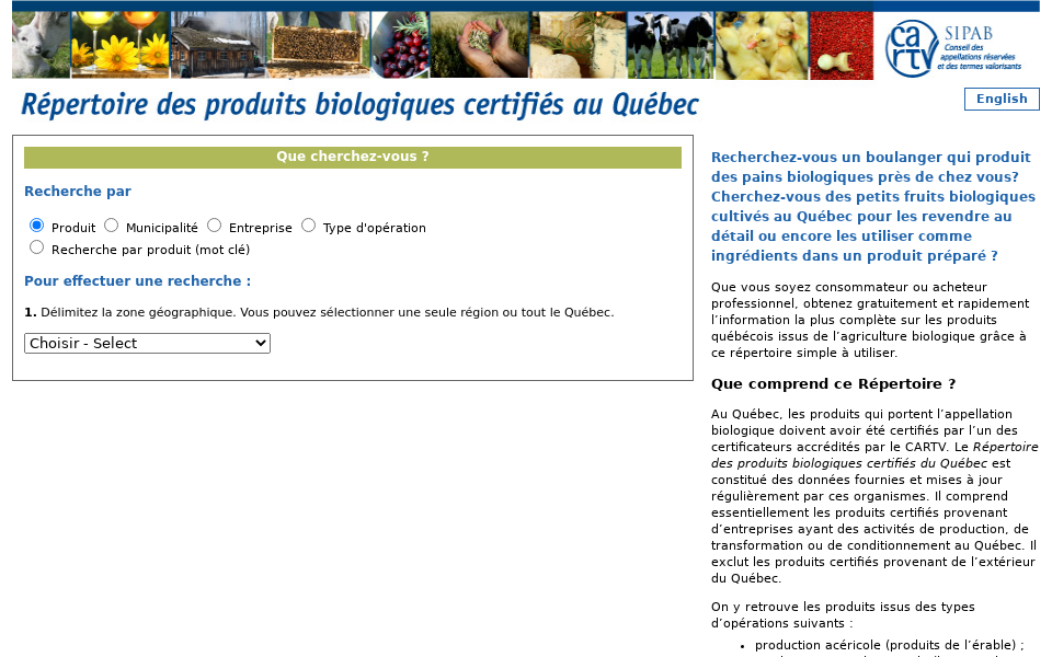 www.produitsbioquebec.info/ screen capture