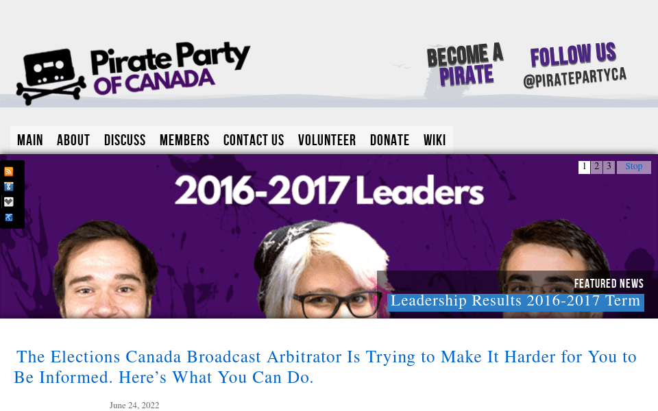 www.pirateparty.ca/ screen capture