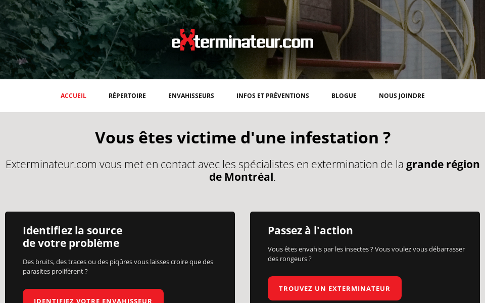 www.exterminateur.com/ screen capture