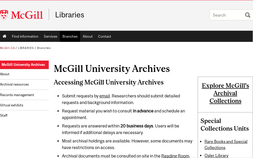 www.archives.mcgill.ca/ screen capture
