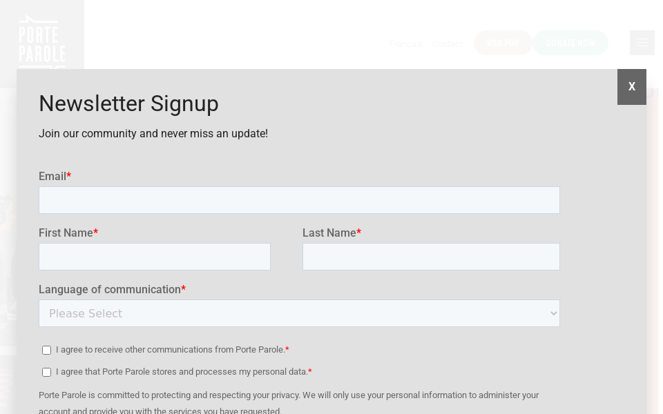 porteparole.org/ screen capture