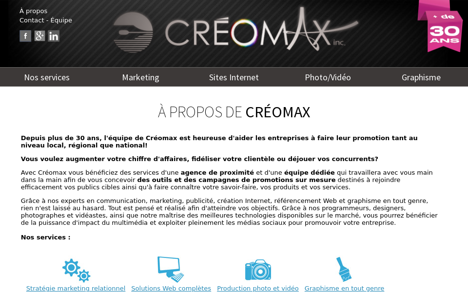 www.creomax.com/ screen capture