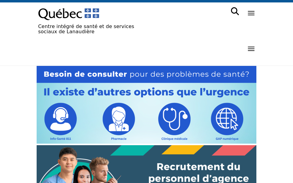 www.cisss-lanaudiere.gouv.qc.ca/ screen capture