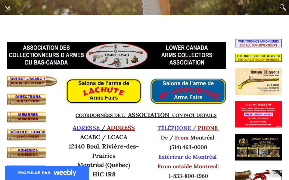 expo-armes-quebec.weebly.com/ screen capture