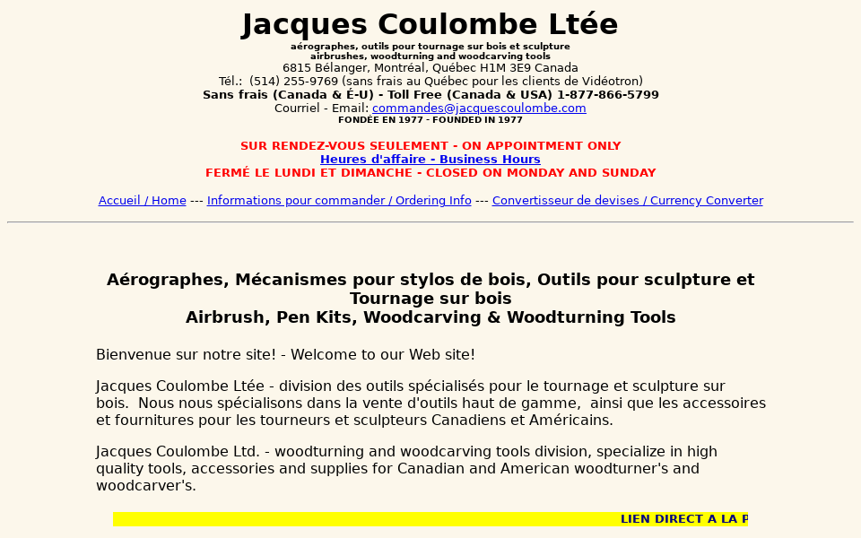 www.jacquescoulombe.com/ screen capture