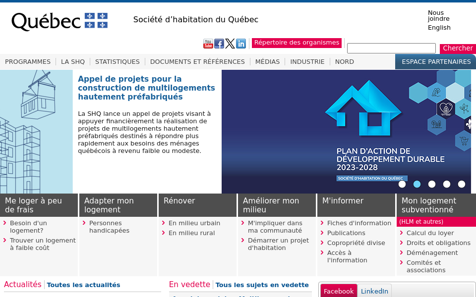 www.habitation.gouv.qc.ca/ screen capture