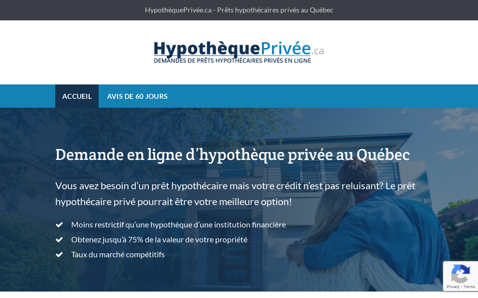 hypothequeprivee.ca/ screen capture