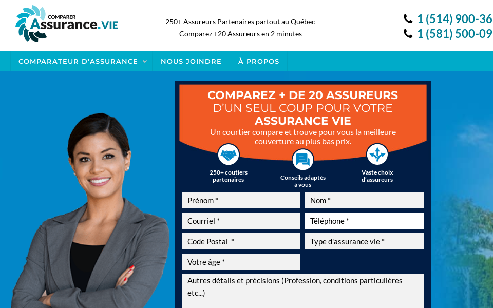 comparerassurancevie.ca/ screen capture