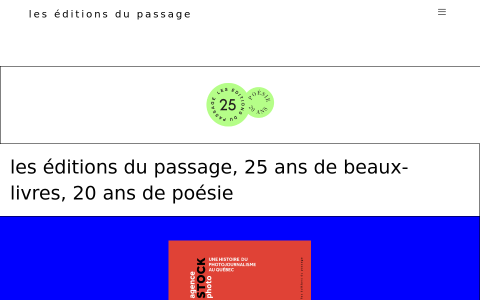 editionsdupassage.com/ screen capture