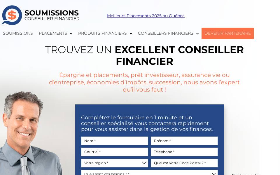 soumissionsconseillerfinancier.ca/ screen capture