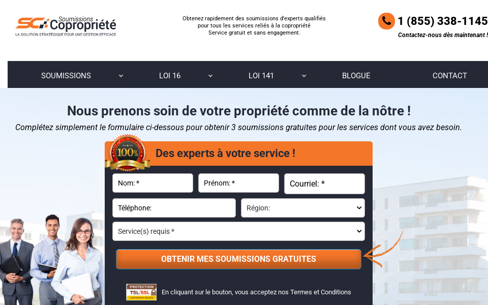 soumissionscopropriete.ca/ screen capture