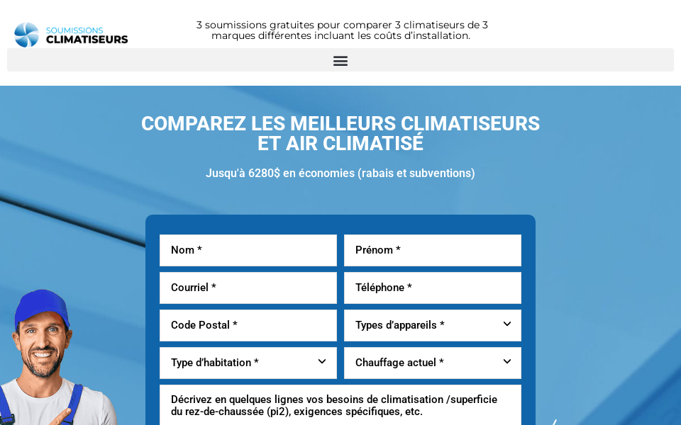 soumissionsclimatiseurs.ca screen capture