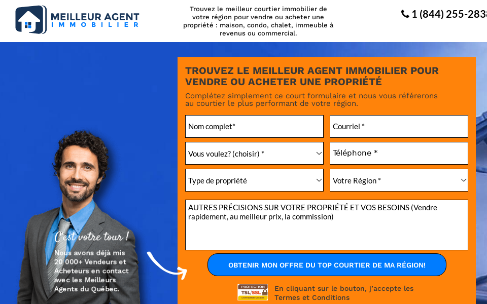 meilleuragentimmobilier.ca screen capture