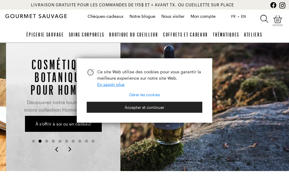 gourmetsauvage.ca/ screen capture