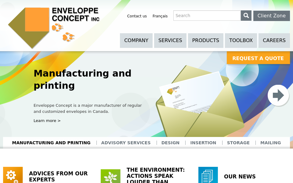 enveloppeconcept.ca/ screen capture
