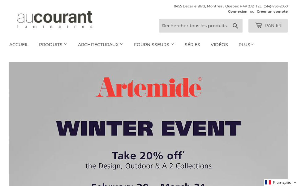 aucourantlighting.com/ screen capture