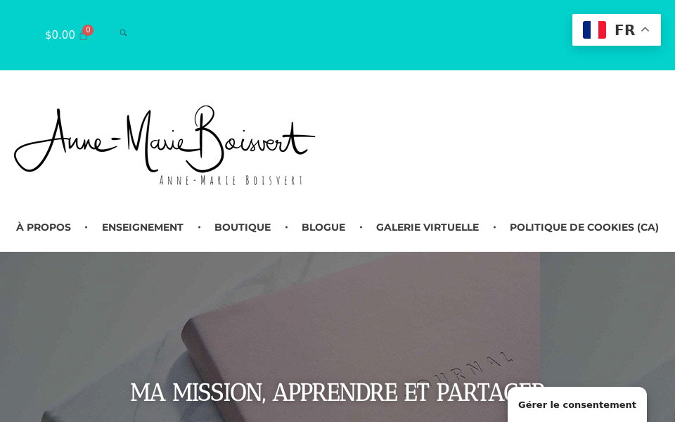 annemarieboisvert.com/ screen capture