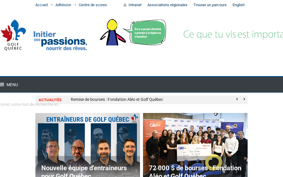 www.golfquebec.org/ screen capture