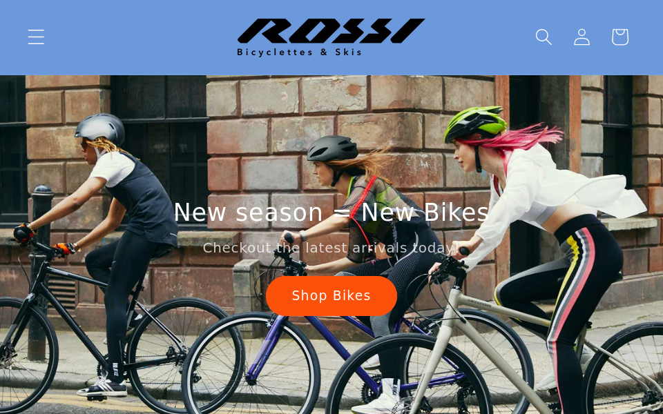 www.rossibikes.com/ screen capture