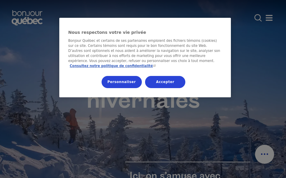 www.bonjourquebec.com/ screen capture