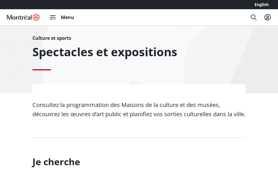 montreal.ca/spectacles-et-expositions screen capture