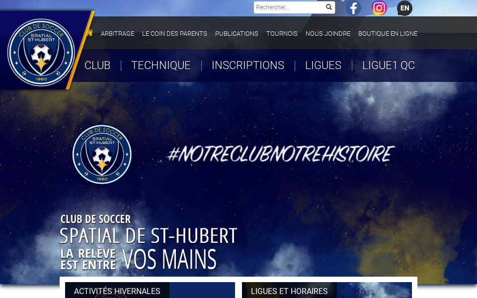 www.soccerst-hubert.com/ screen capture