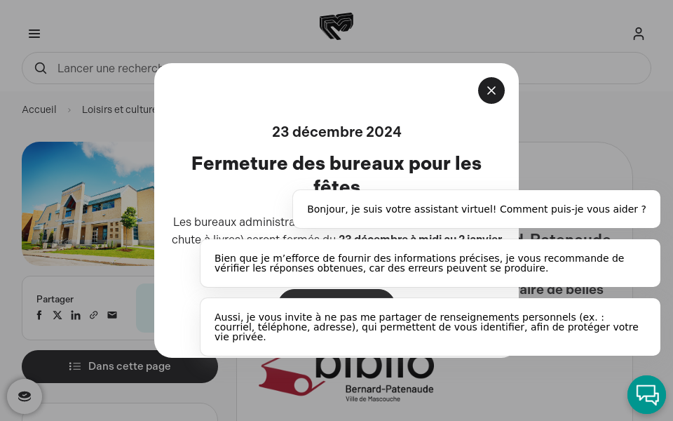 mascouche.ca/culture/bibliotheque/ screen capture