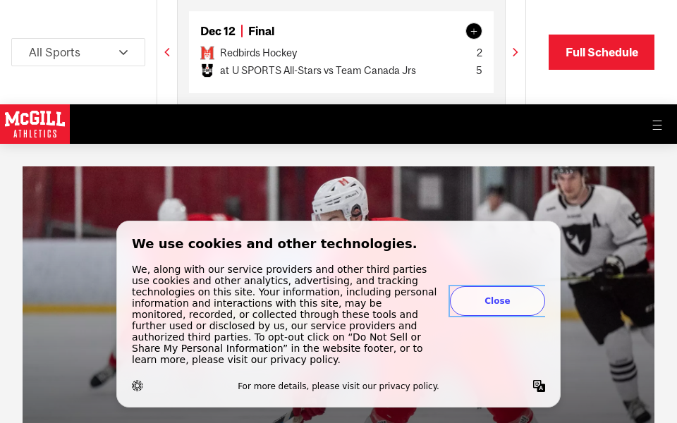 mcgillathletics.ca/ screen capture