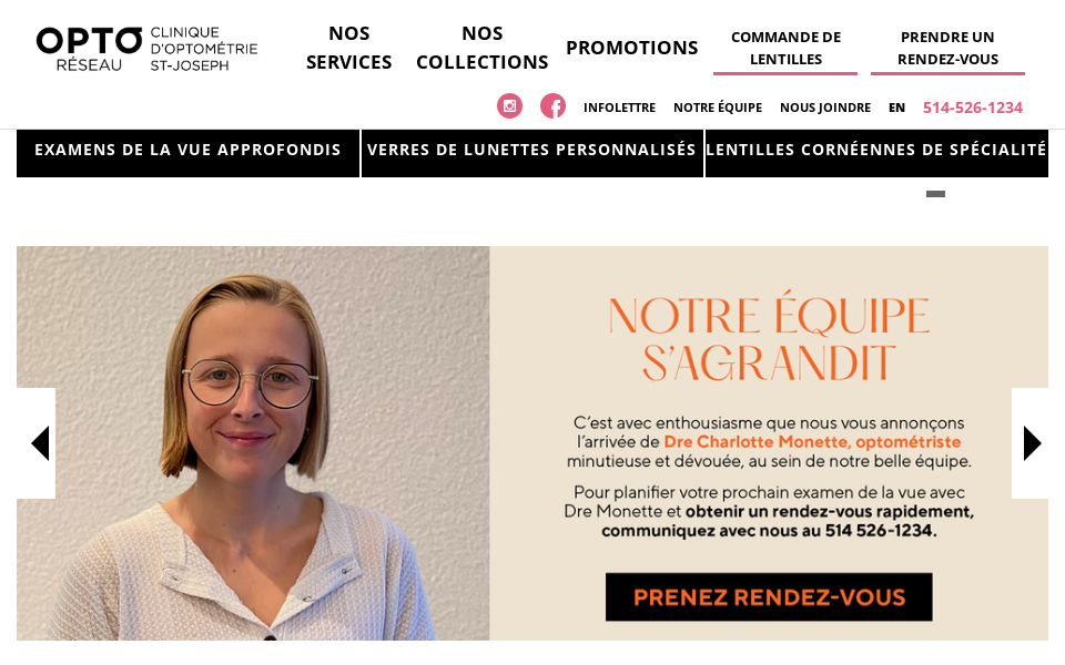 www.cliniqueoptometrie.com/ screen capture