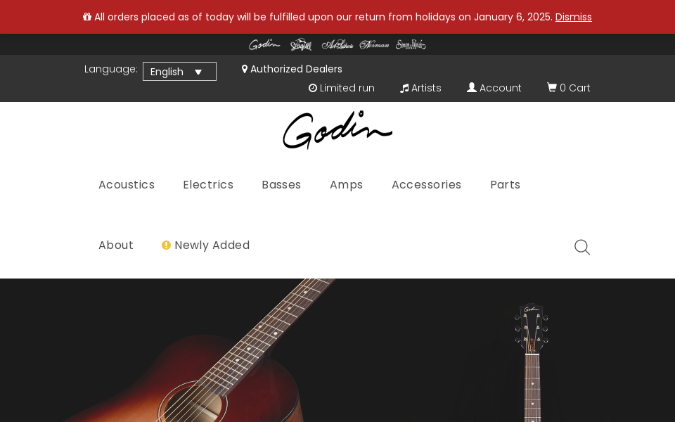 godinguitars.com/ screen capture